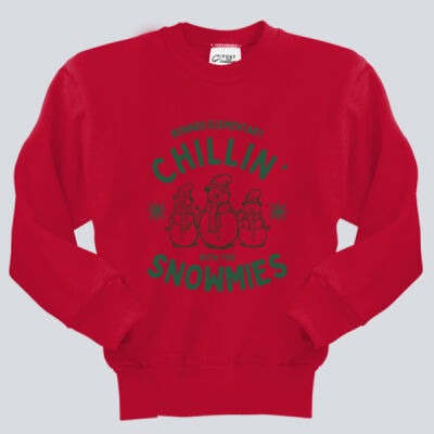 Youth Crewneck - Winter Holidays - Chillin' - Green Thumbnail