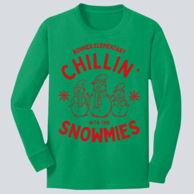 Youth Long Sleeve Shirt - Winter Holidays - Chillin' - Red Thumbnail