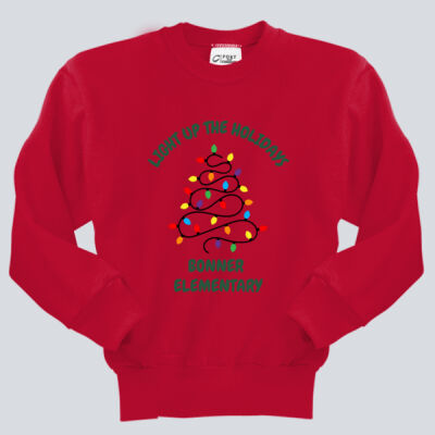 Youth Crewneck - Winter Holidays - Light Up - Green Thumbnail