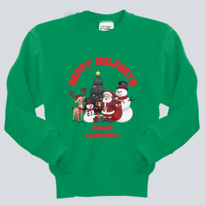 Youth Crewneck - Winter Holidays - Happy Holidays - Red Thumbnail