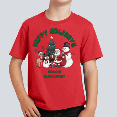Youth T-Shirt - Winter Holidays - Happy Holidays - Green Thumbnail
