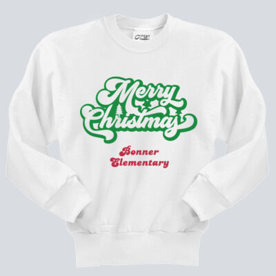 Youth Crewneck - Winter Holidays - Merry Christmas - Green & Red Thumbnail