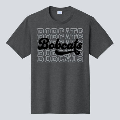 Adult T-Shirt - Bobcats Repeat Script — Charcoal Thumbnail