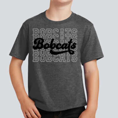 Youth T-Shirt - Bobcats Repeat Script — Charcoal Thumbnail