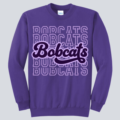 Adult Crewneck - Bobcats Repeat Script — Purple Thumbnail