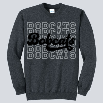 Adult Crewneck - Bobcats Repeat Script — Charcoal Thumbnail
