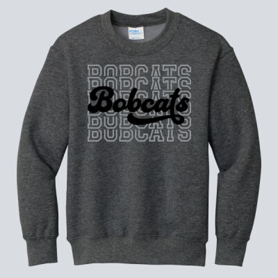 Youth Crewneck - Bobcats Repeat Script — Charcoal Thumbnail