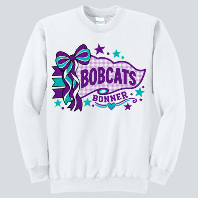 Adult Crewneck - Bonner Bobcats Cheer Bow Thumbnail